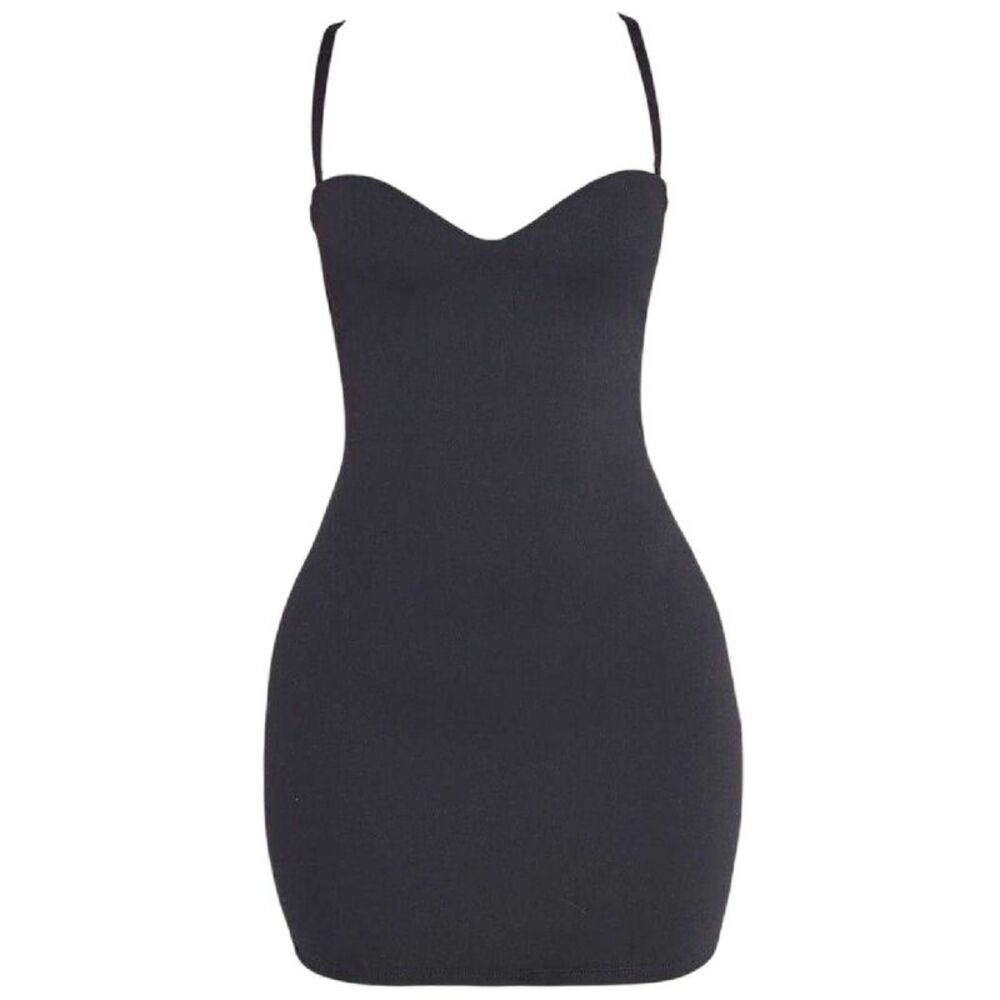 Mars Womens/Ladies Sculpted Sweetheart Sleeveless Mini Dress / Black